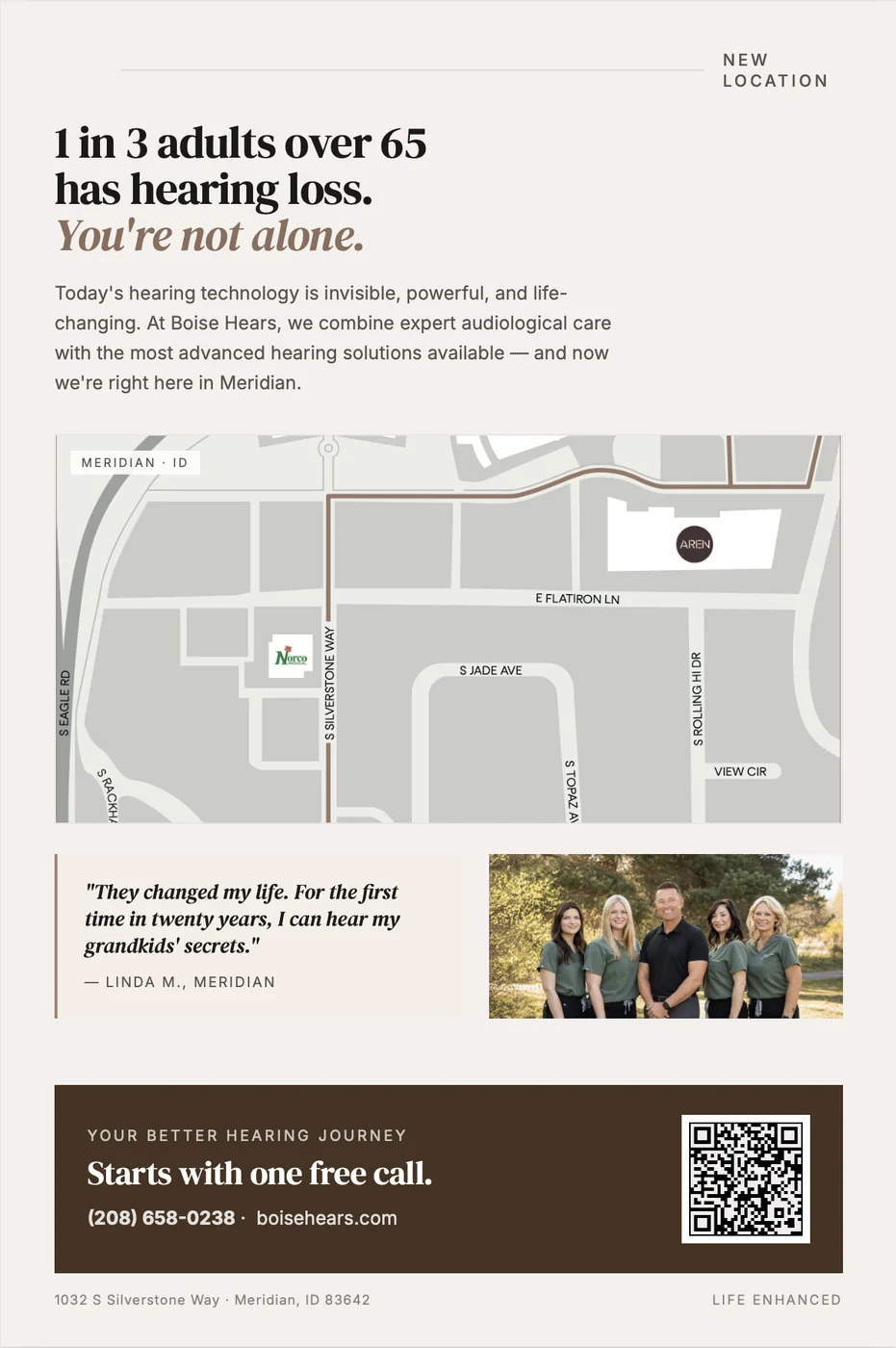Boise Hears campaign visual: New Location 65
